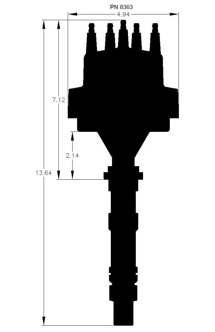 Cadillac V8 Distributor w_Vacuum Advance - 8363